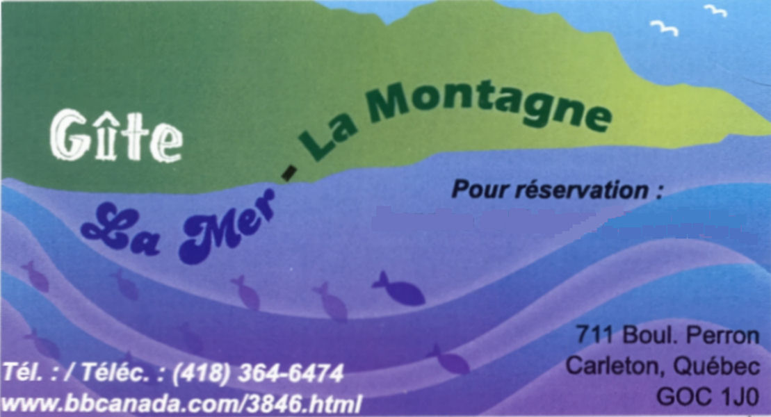  Gte La Mer - La Montagne, Carleton, Qubec, Canada... 